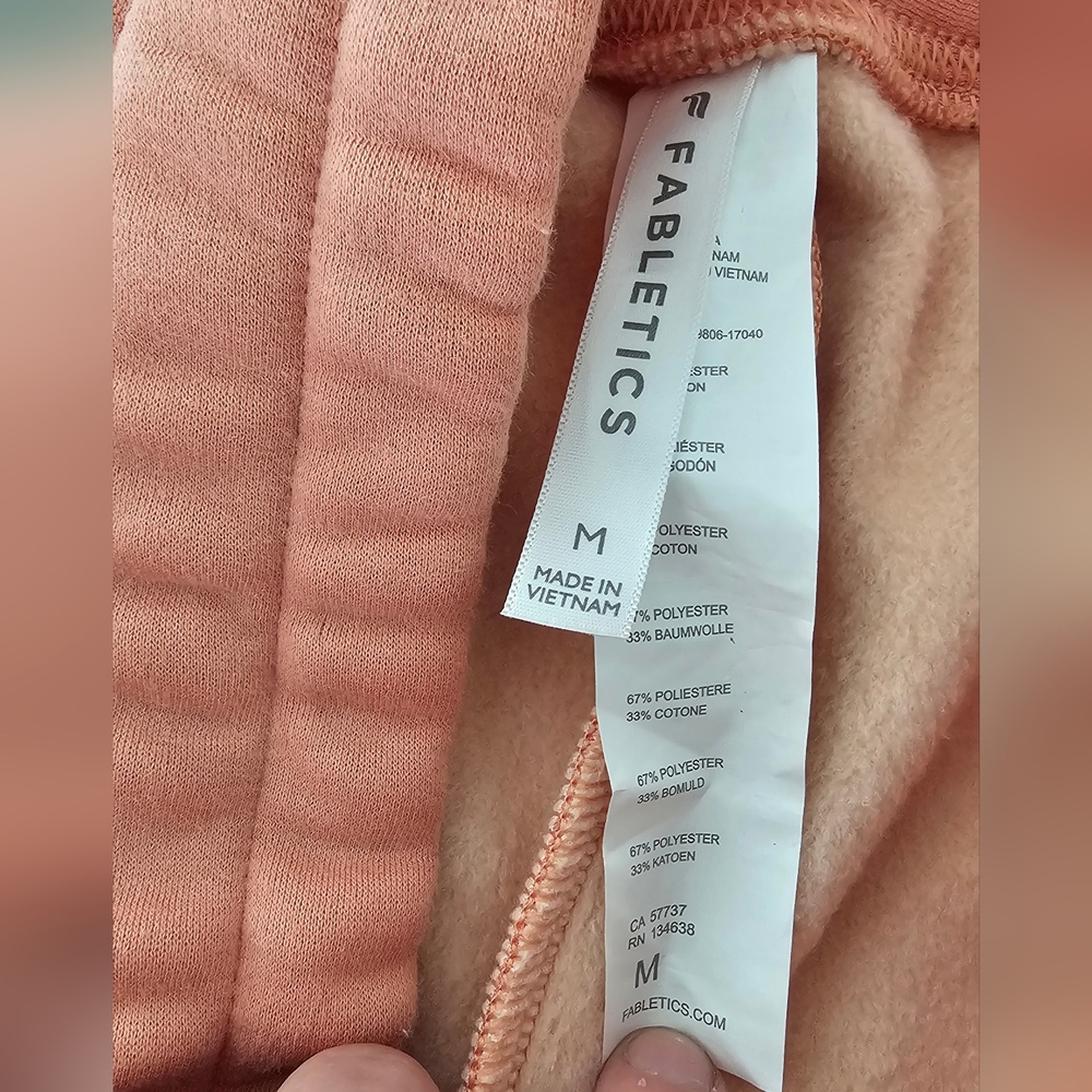 Fabletics Dusty Pink Wide Leg Sweatpants Women’s M High Rise Lounge Athleisure - Picture 6 of 8